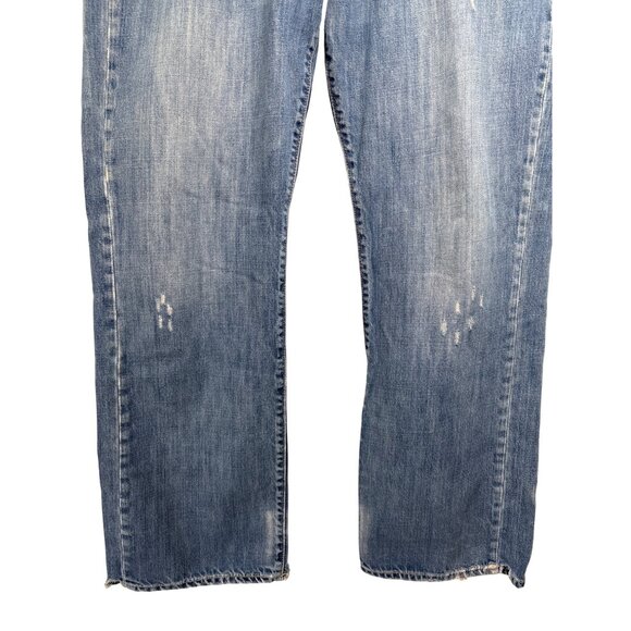 Abercrombie & Fitch Mens Jeans Low Rise Boot Cut Button Fly Y2K Distressed Plaid - Picture 6 of 15